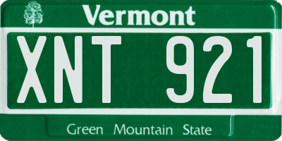VT license plate XNT921