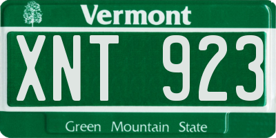 VT license plate XNT923