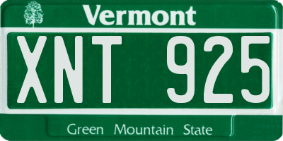 VT license plate XNT925
