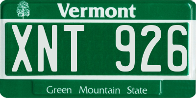 VT license plate XNT926