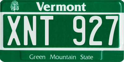 VT license plate XNT927