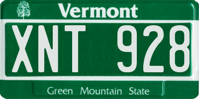 VT license plate XNT928