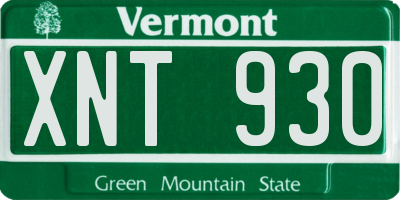 VT license plate XNT930
