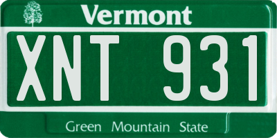 VT license plate XNT931