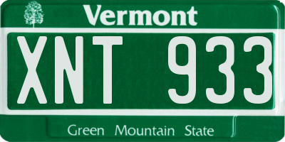 VT license plate XNT933