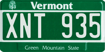 VT license plate XNT935