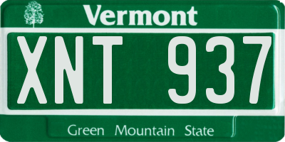 VT license plate XNT937