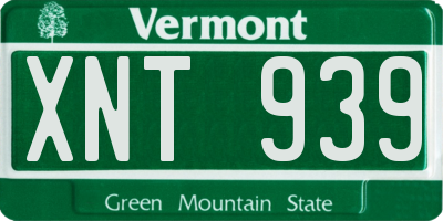 VT license plate XNT939