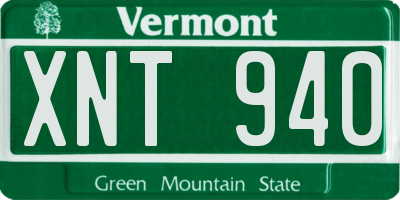 VT license plate XNT940