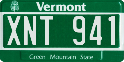 VT license plate XNT941