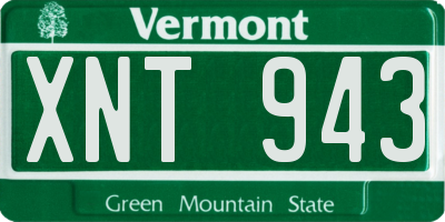 VT license plate XNT943