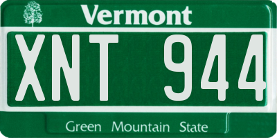 VT license plate XNT944