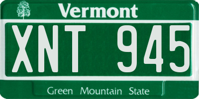 VT license plate XNT945