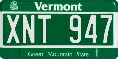VT license plate XNT947