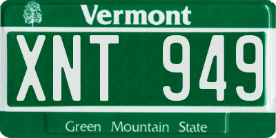 VT license plate XNT949