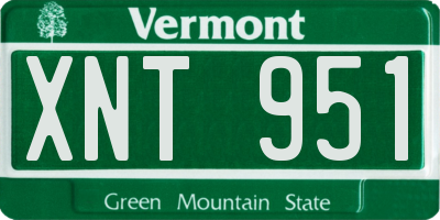 VT license plate XNT951