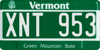 VT license plate XNT953