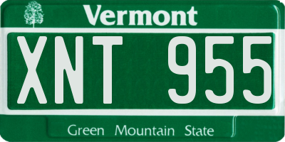 VT license plate XNT955