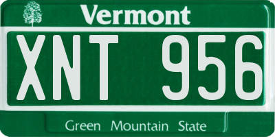VT license plate XNT956