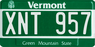 VT license plate XNT957