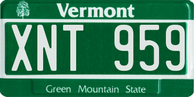 VT license plate XNT959