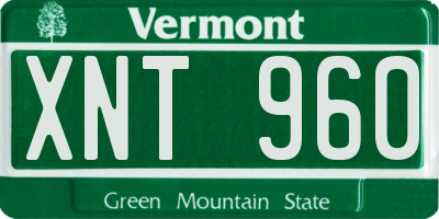 VT license plate XNT960