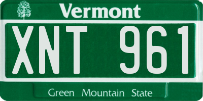 VT license plate XNT961