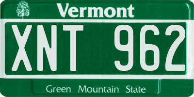 VT license plate XNT962