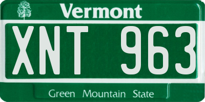 VT license plate XNT963