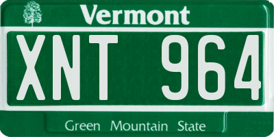 VT license plate XNT964