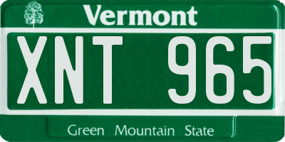 VT license plate XNT965