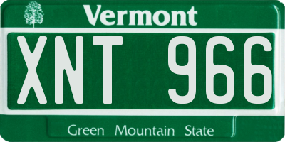 VT license plate XNT966