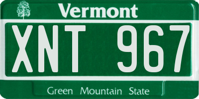 VT license plate XNT967