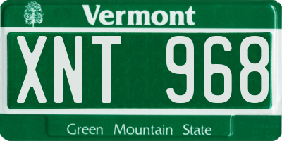 VT license plate XNT968