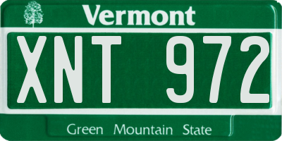 VT license plate XNT972