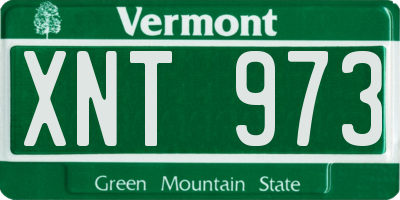 VT license plate XNT973
