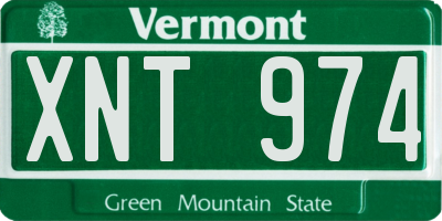 VT license plate XNT974