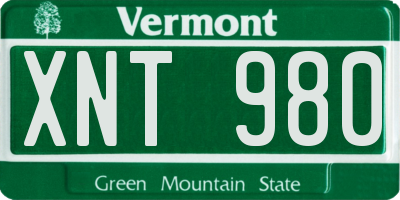 VT license plate XNT980