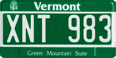 VT license plate XNT983