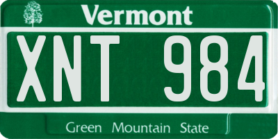 VT license plate XNT984