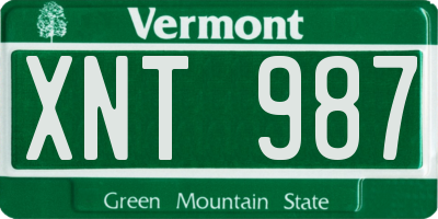 VT license plate XNT987