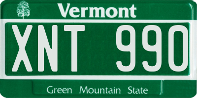 VT license plate XNT990