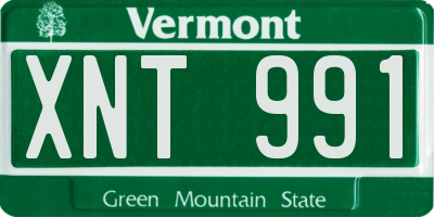VT license plate XNT991