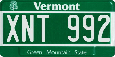 VT license plate XNT992
