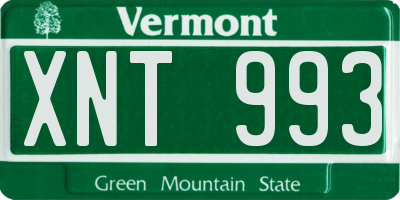 VT license plate XNT993