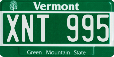 VT license plate XNT995