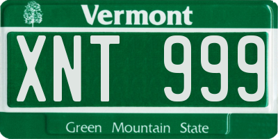VT license plate XNT999
