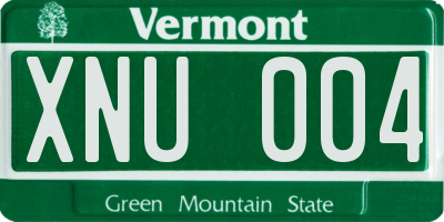 VT license plate XNU004