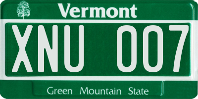 VT license plate XNU007