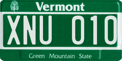 VT license plate XNU010